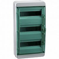 Распределительный шкаф OptiBox P, 36 мод., IP65, навесной, пластик, прозрачная зеленая дверь |  код. 117976 |  КЭАЗ